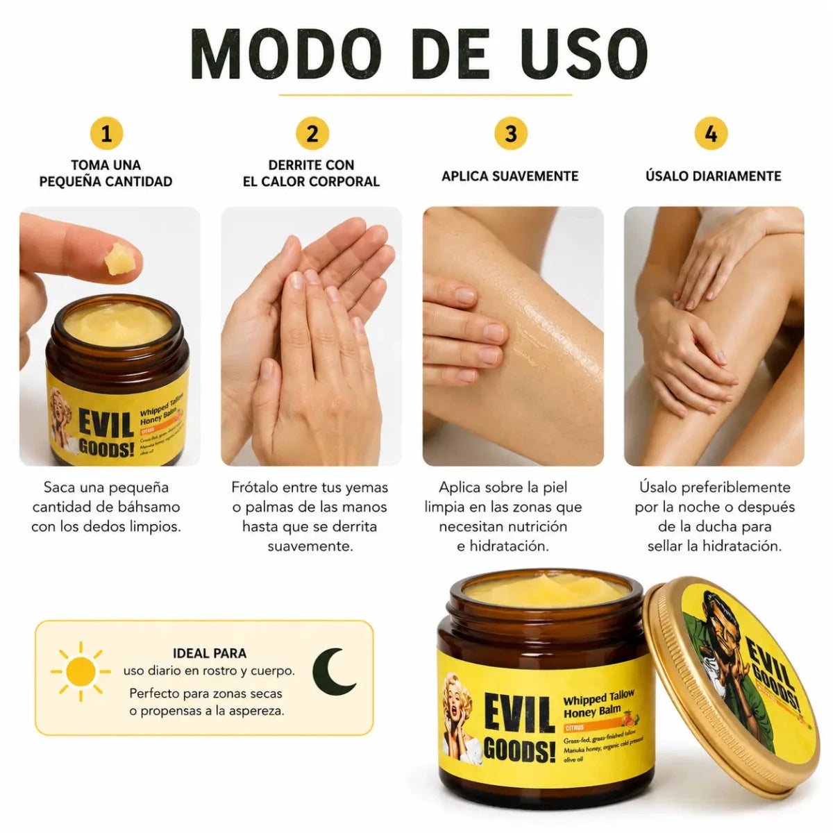 Evil Goods Beef Tallow Citrus Balm (60ml) – Bálsamo Nutritivo - Zivanne