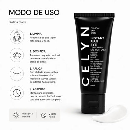 Tubo de crema tensora para contorno de ojos CELYN Instant Firming Eye Cream 60ml Zivanne
