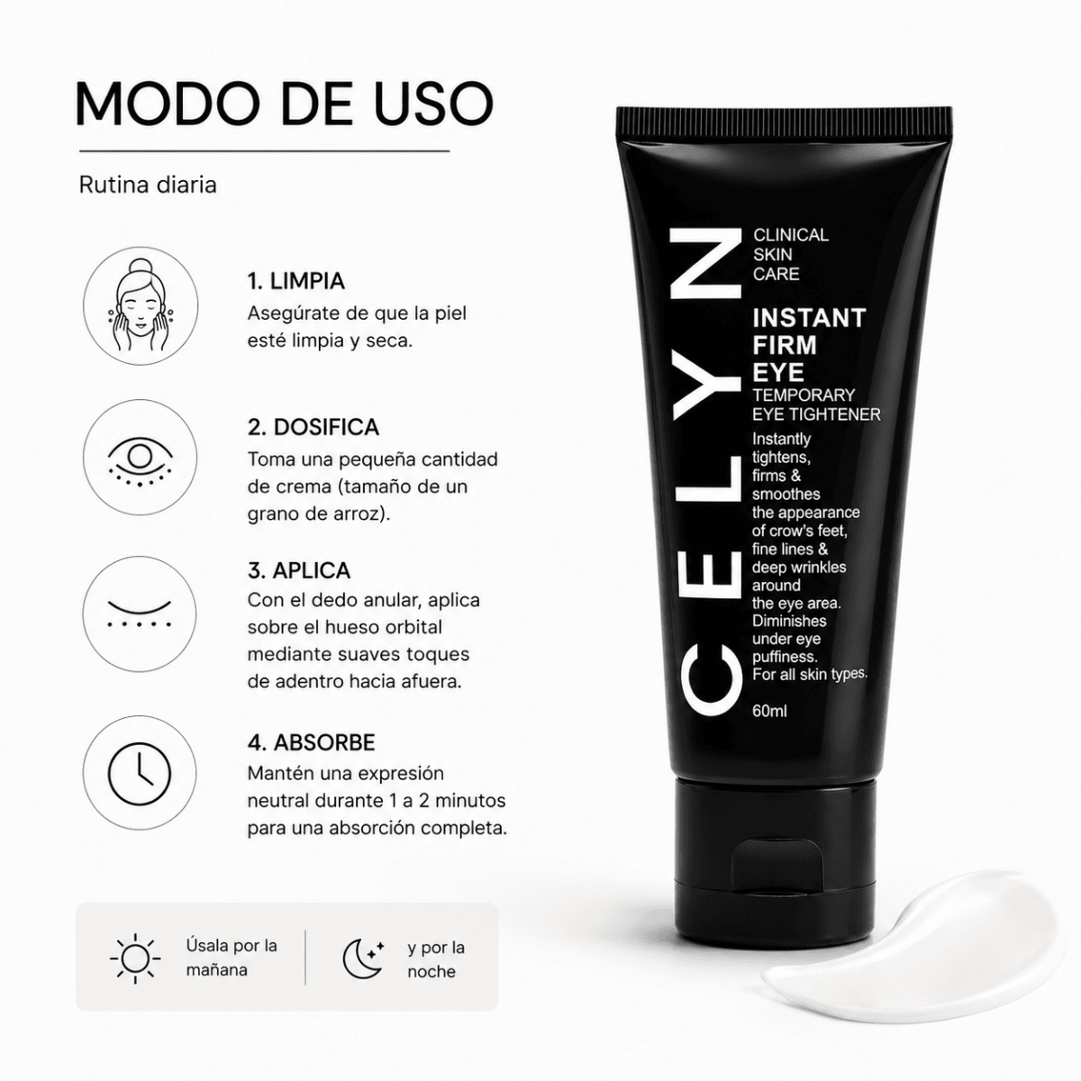 CELYN Instant Firming Eye Cream (60ml) – Crema Contorno Ojos - Zivanne