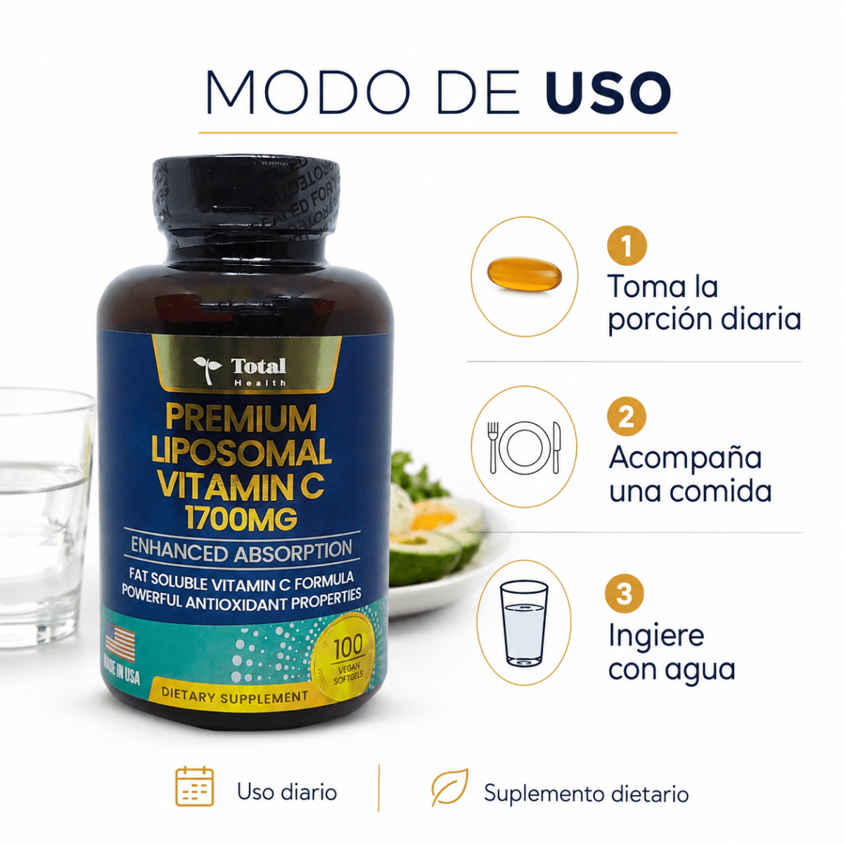 Vitamina C Liposomal 1700 mg — Total Health - Zivanne