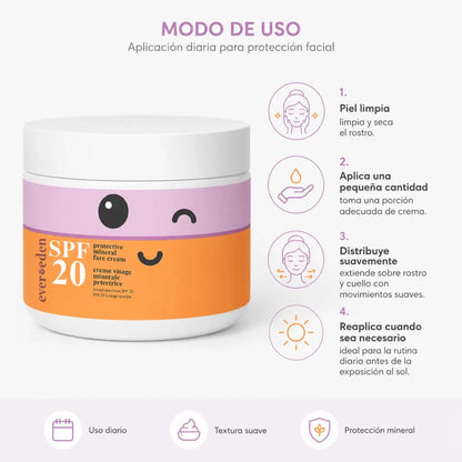 Evereden Kids SPF 20 Mineral Face Cream (60ml) – Crema Facial - Zivanne