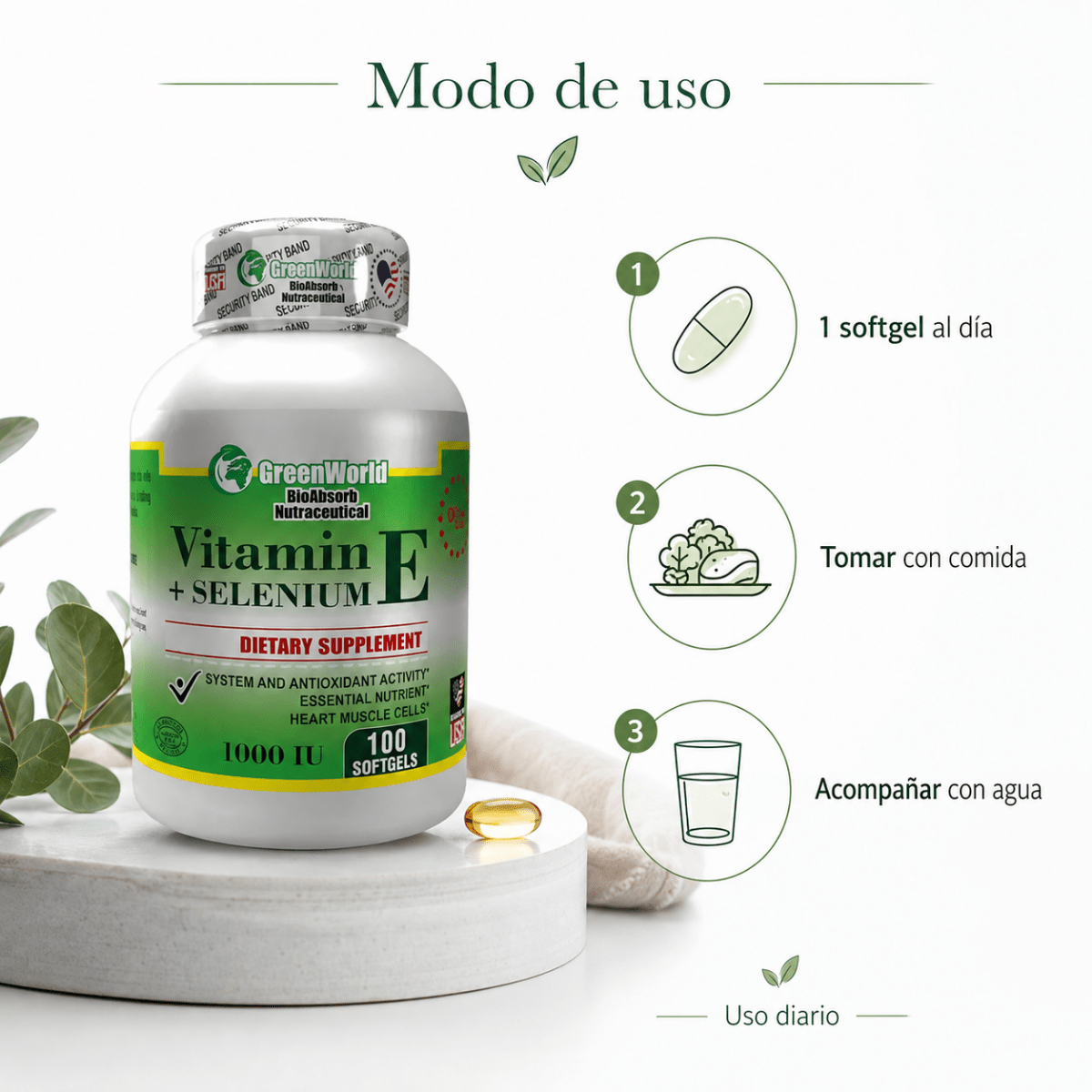 Vitamina E Americana (100 Softgels) - Zivanne