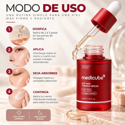 Medicube, EGF NAD Firming Serum, Sérum Facial Rejuvenecedor y Reafirmante, 30 ml