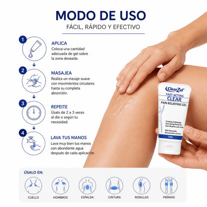 ClearZal Fast Acting Clear Gel Refrescante y Relajante (30ml) - Zivanne
