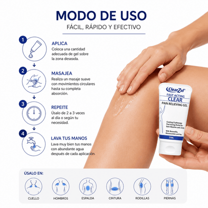 ClearZal Fast Acting Clear Gel Refrescante y Relajante (30ml) - Zivanne