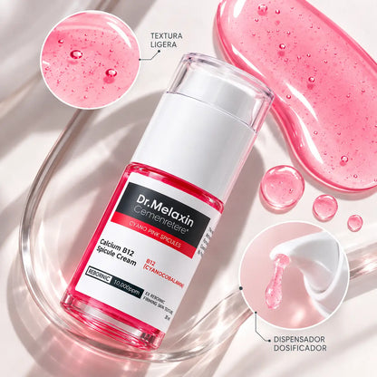 Dr. Melaxin, Cemenrete Calcium B12 Cyano Pink Serum, Tratamiento Facial Perfeccionador de Poros y Textura, 30 ml