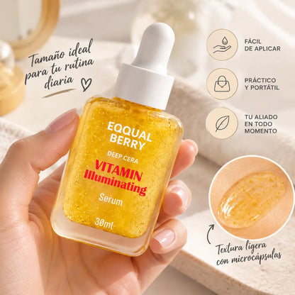 EQQUALBERRY, Deep Cera Vitamin Illuminating Serum, Sérum Facial Iluminador, 30 ml