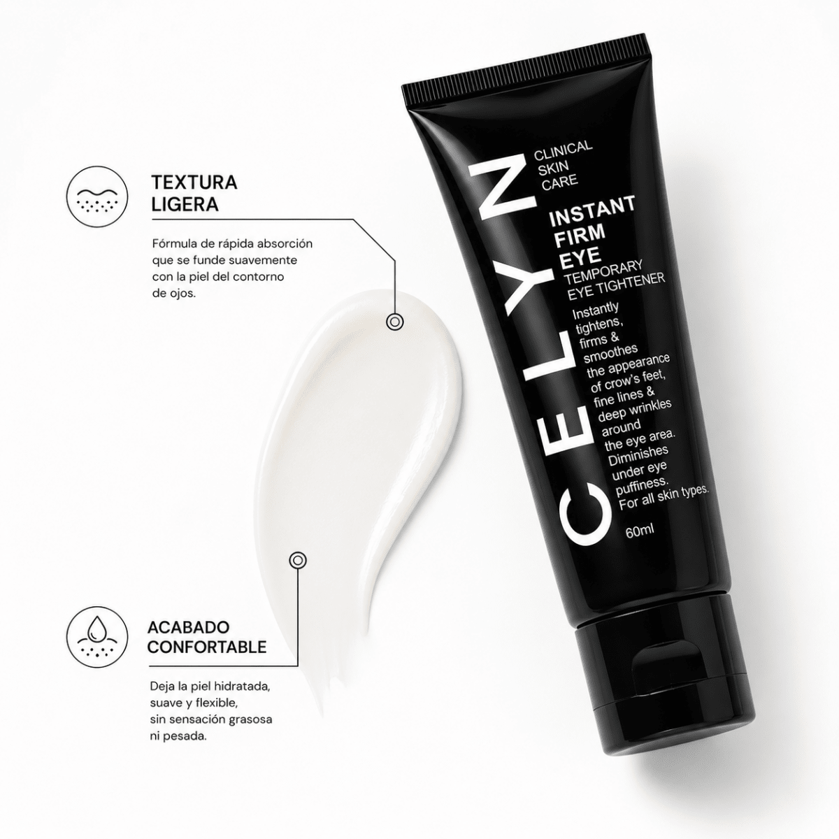 CELYN Instant Firming Eye Cream (60ml) – Crema Contorno Ojos - Zivanne