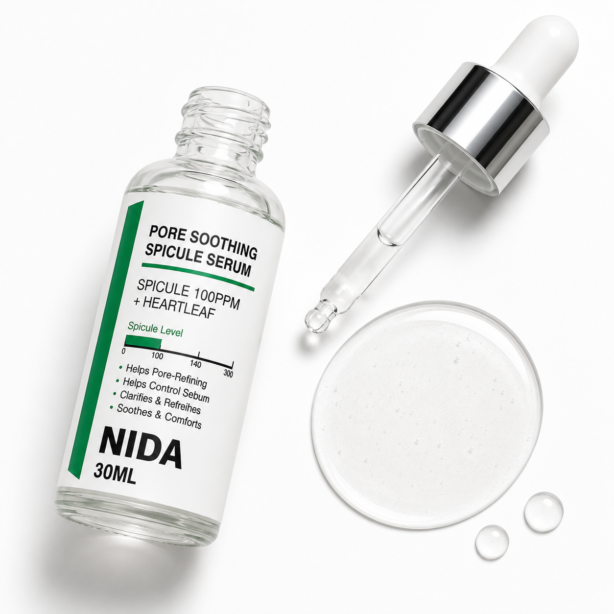 NIDA Pore Soothing Spicule Serum (30ml) – Sérum Facial