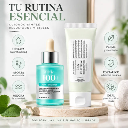 Zivanne, Dúo Skinimalismo y Luminosidad, Anua PDRN Hyaluronic Serum 30ml + Dr. Althea 345 Relief Cream 60ml, Kit de 2 Piezas