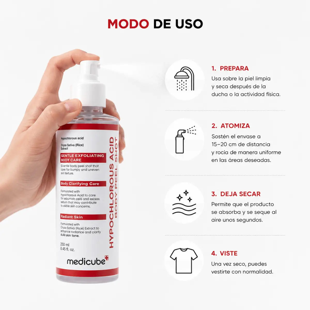 Medicube Hypochlorous Acid Body Spray (250ml) – Spray Corporal - Zivanne