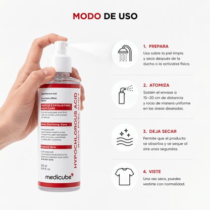 Medicube Hypochlorous Acid Body Spray (250ml) – Spray Corporal - Zivanne
