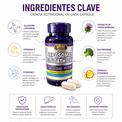 Glutatión Liposomal 3500 mg (50 Softgels) - Zivanne