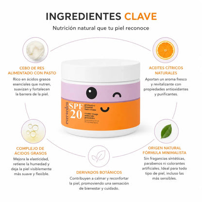 Evereden Kids SPF 20 Mineral Face Cream (60ml) – Crema Facial - Zivanne