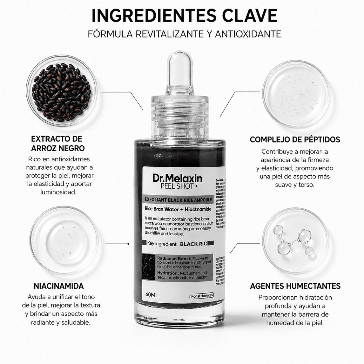 Dr. Melaxin Black Rice Serum (60ml) – Sérum Facial - Zivanne