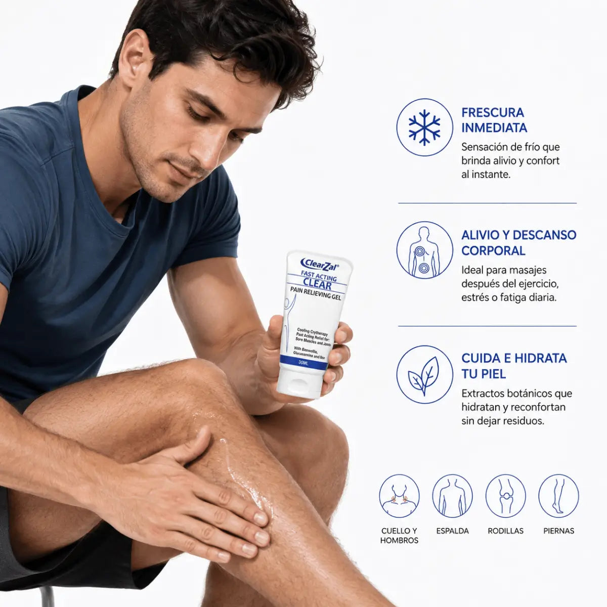 ClearZal Fast Acting Clear Gel Refrescante y Relajante (30ml) - Zivanne