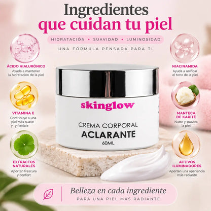SkinGlow, Crema Facial y Corporal Iluminadora, Unificadora del Tono, 60 ml