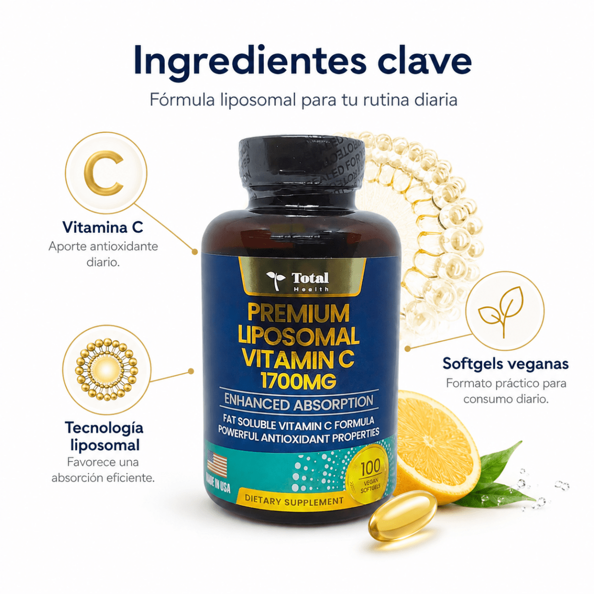 Vitamina C Liposomal 1700 mg — Total Health - Zivanne