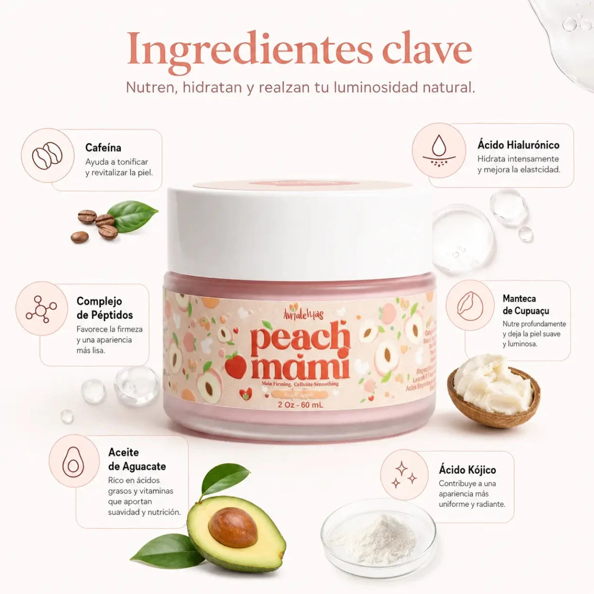 Peach Mami Firming Body Cream (60ml) – Crema Reafirmante - Zivanne