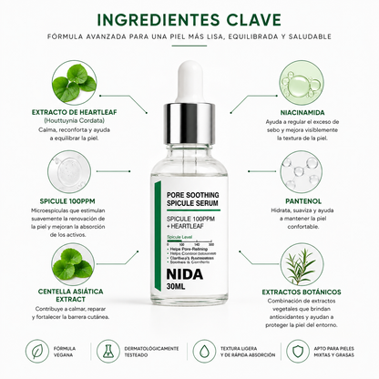 NIDA Pore Soothing Spicule Serum (30ml) – Sérum Facial