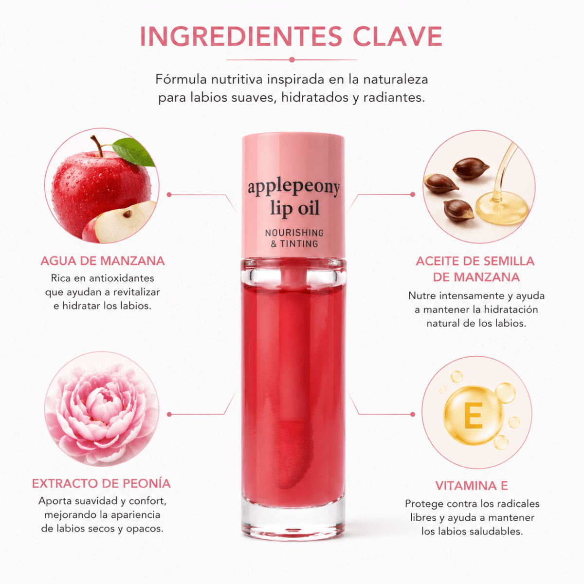 NOONI Applepeony Lip Oil (40ml) – Aceite Hidratante Labial - Zivanne