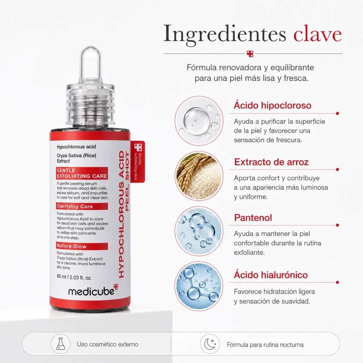 Medicube Hypochlorous Acid Peel Shot (60ml) – Exfoliante - Zivanne