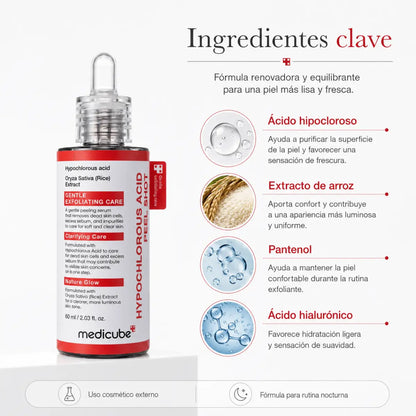 Medicube Hypochlorous Acid Peel Shot (60ml) – Exfoliante - Zivanne