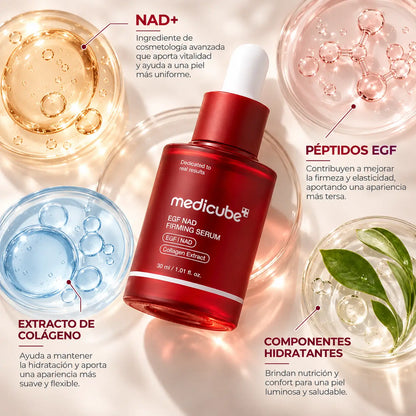 Medicube, EGF NAD Firming Serum, Sérum Facial Rejuvenecedor y Reafirmante, 30 ml