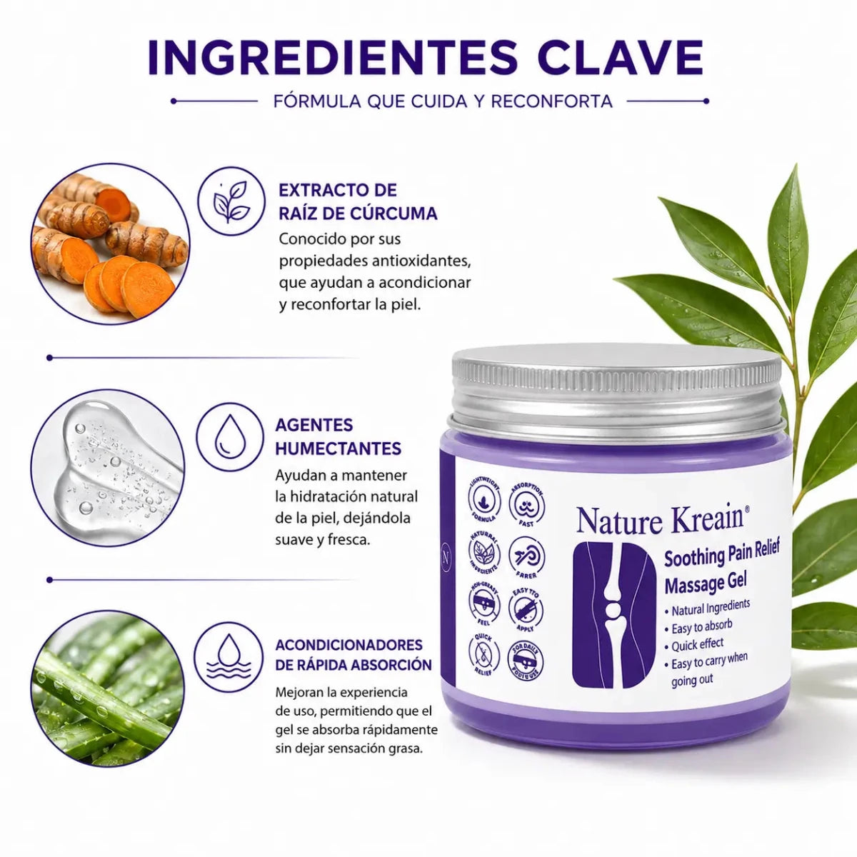 Nature Kresin Soothing Massage Gel (120ml) – Gel Corporal - Zivanne