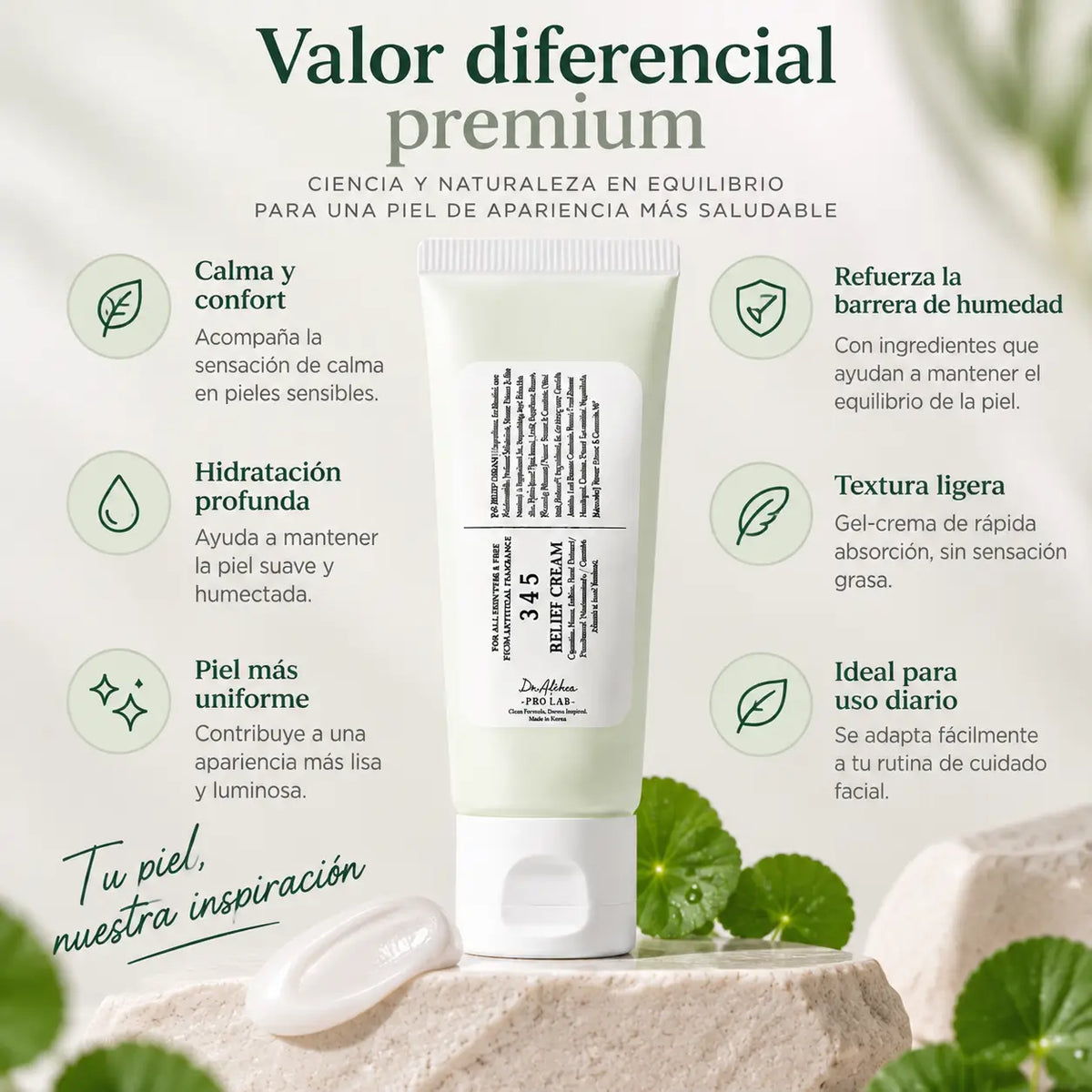 Dr. Althea, 345 Relief Cream, Crema Facial Calmante e Hidratante, 60 ml