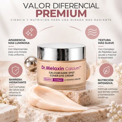 Dr. Melaxin, Calcium Cover Eye Cream, Crema Nutritiva para Contorno de Ojos, 60 g