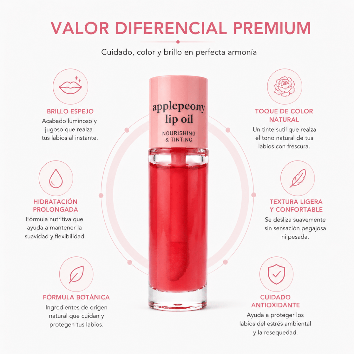 NOONI Applepeony Lip Oil (40ml) – Aceite Hidratante Labial - Zivanne