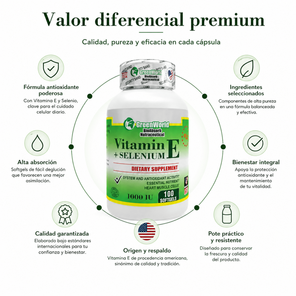 Vitamina E Americana (100 Softgels) - Zivanne