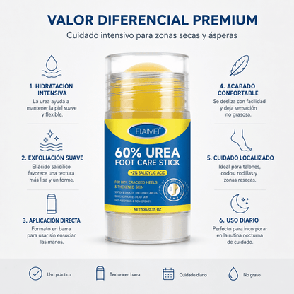 Barra de Urea 60% con Ácido Salicílico – Cuidado de Pies - Zivanne