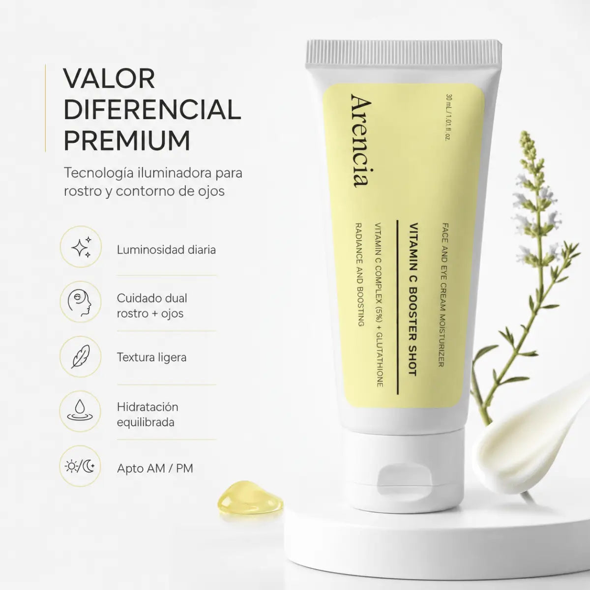 Arencia Holy Hyssop Vitamin C Face & Eye Serum (60ml) – Tratamiento - Zivanne
