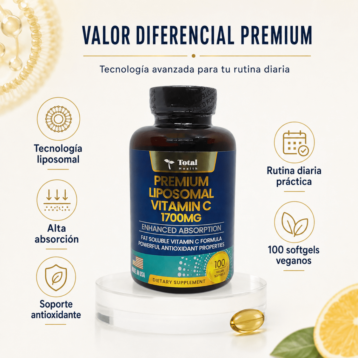 Vitamina C Liposomal 1700 mg — Total Health - Zivanne