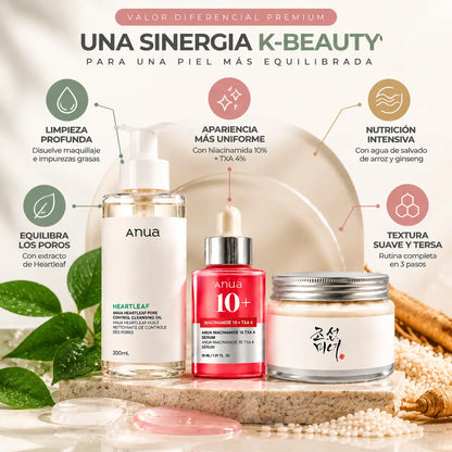 Zivanne, Kit Limpieza Profunda, Tono Uniforme y Nutrición K-Beauty, Rutina Facial de 3 Pasos, Set de 3 Piezas