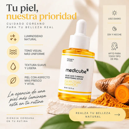 Medicube, Acid Turmeric Serum, Sérum Facial Iluminador y Unificador, 30 ml
