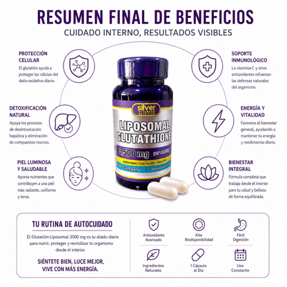Glutatión Liposomal 3500 mg (50 Softgels) - Zivanne