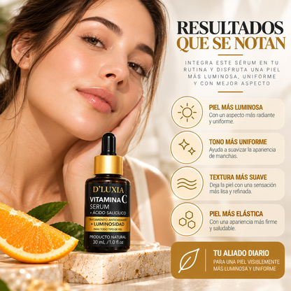 D'LUXIA, Sérum Facial de Vitamina C y Ácido Salicílico, Iluminación y Antioxidante, 30 ml