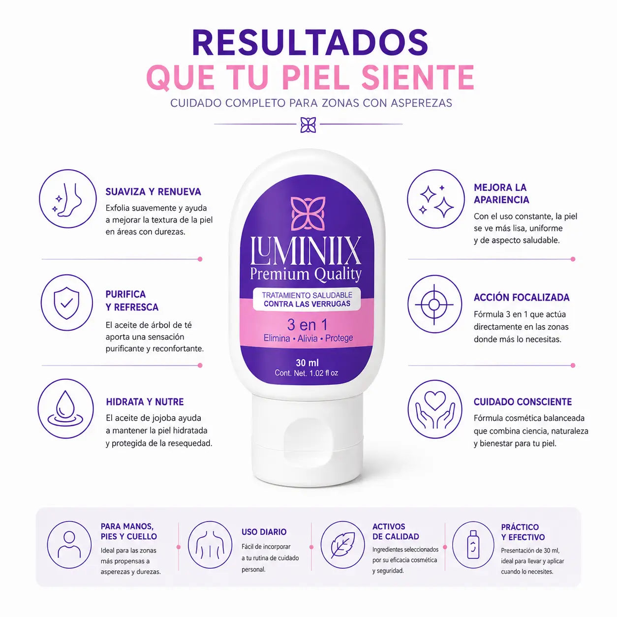 Luminiix Tratamiento Tópico 3 en 1 para Durezas (30ml)