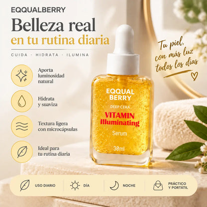 EQQUALBERRY, Deep Cera Vitamin Illuminating Serum, Sérum Facial Iluminador, 30 ml