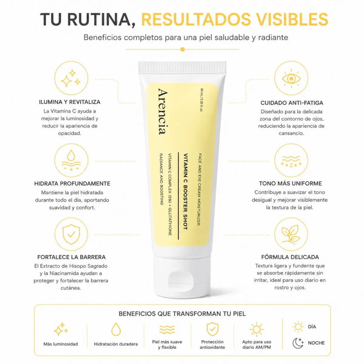 Arencia Holy Hyssop Vitamin C Face & Eye Serum (60ml) – Tratamiento - Zivanne