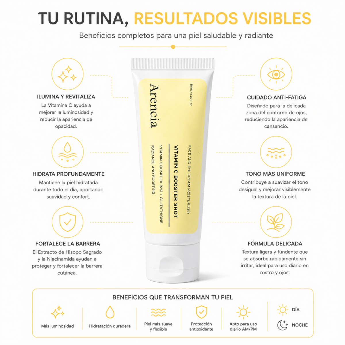 Arencia Holy Hyssop Vitamin C Face & Eye Serum (60ml) – Tratamiento - Zivanne