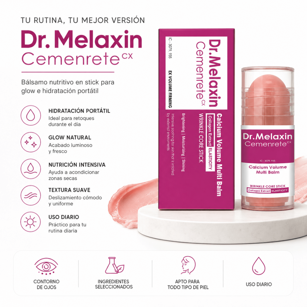 Dr. Melaxin Cemenrete Calcium Multi Balm Stick (10ml) – Bálsamo - Zivanne