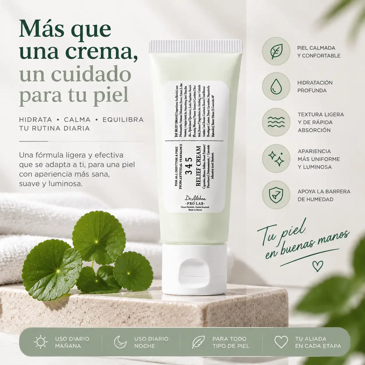 Dr. Althea, 345 Relief Cream, Crema Facial Calmante e Hidratante, 60 ml
