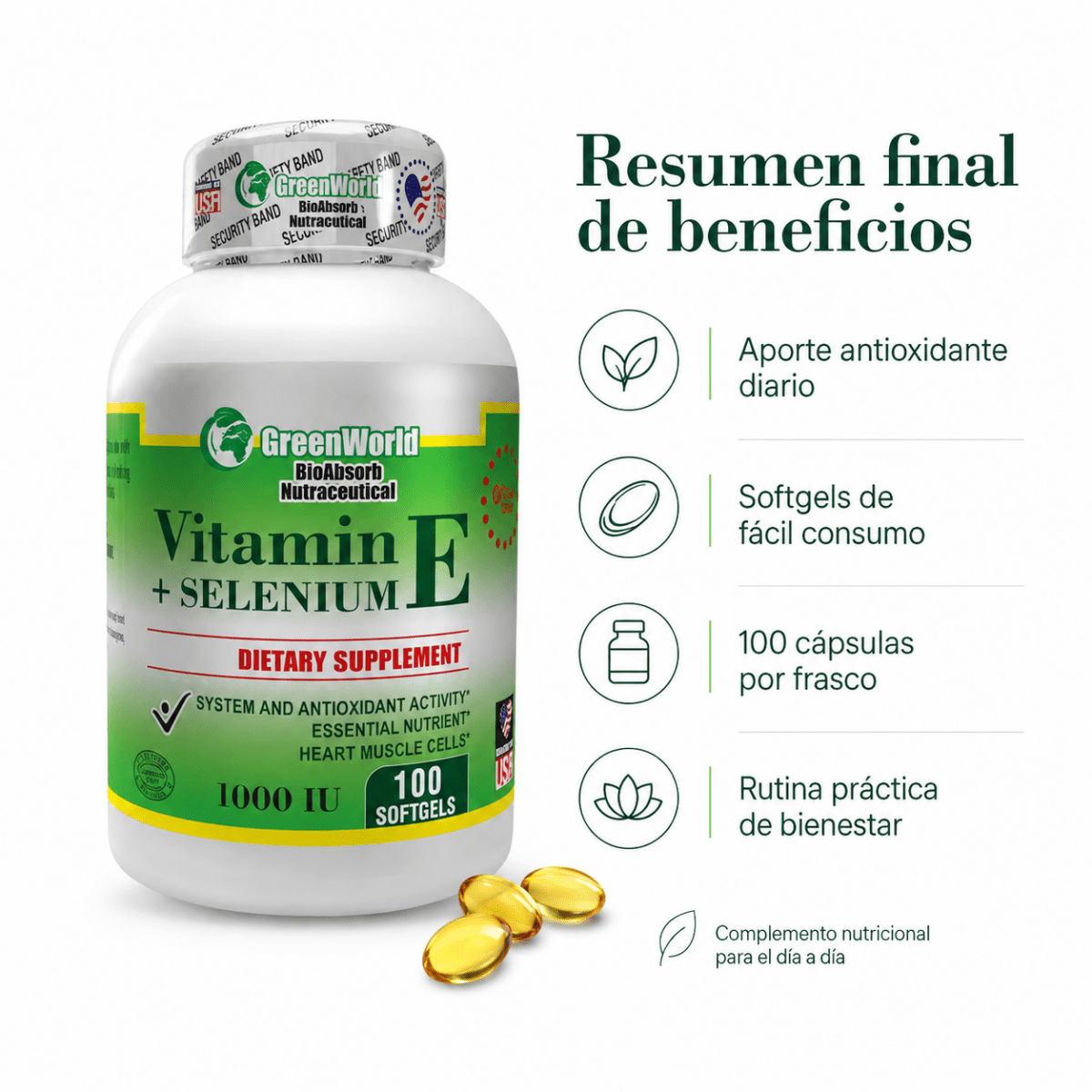 Vitamina E Americana (100 Softgels) - Zivanne