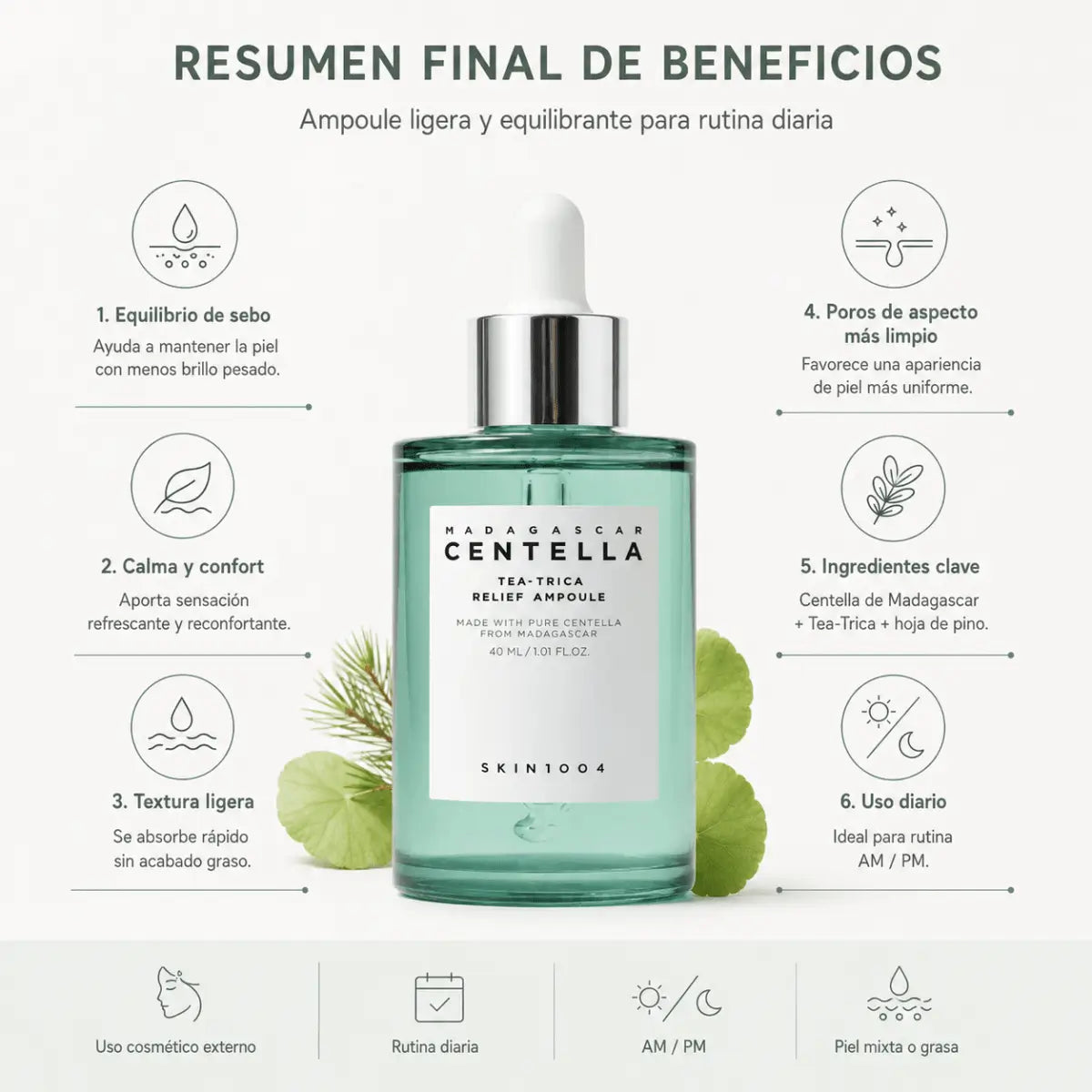 SKIN1004 Madagascar Centella Tea-Trica Relief Ampoule (30ml) - Zivanne