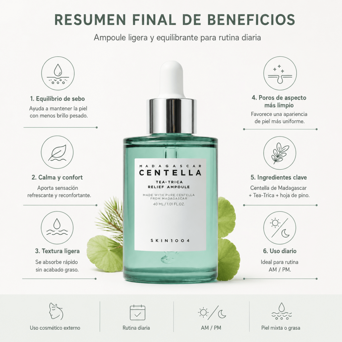 SKIN1004 Madagascar Centella Tea-Trica Relief Ampoule (30ml) - Zivanne