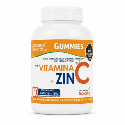 NH Gummies Vitamina C y Zinc Naranja 60 Gomitas Zivanne